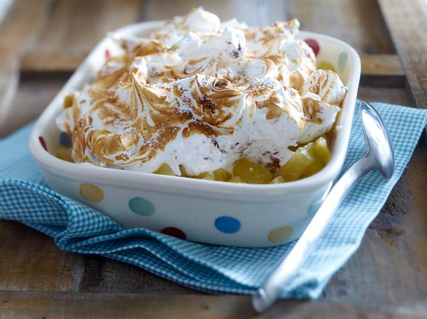 Apfelkompott mit Cookie-Baiser Rezept Apfelkompott mit Cookie-Baiser Rezept