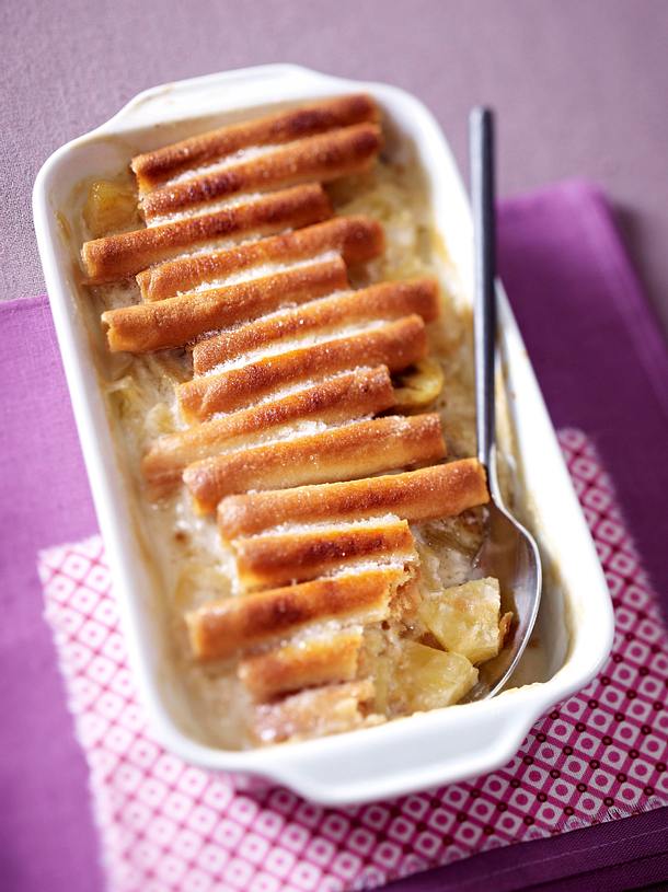 Bananen-Ananas-Gratin mit Kokosmilch Rezept | LECKER