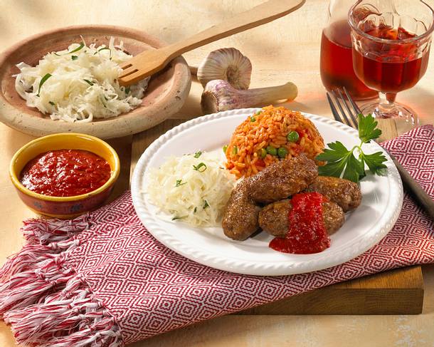 Cevapcici mit Djuvec-Reis Rezept | LECKER