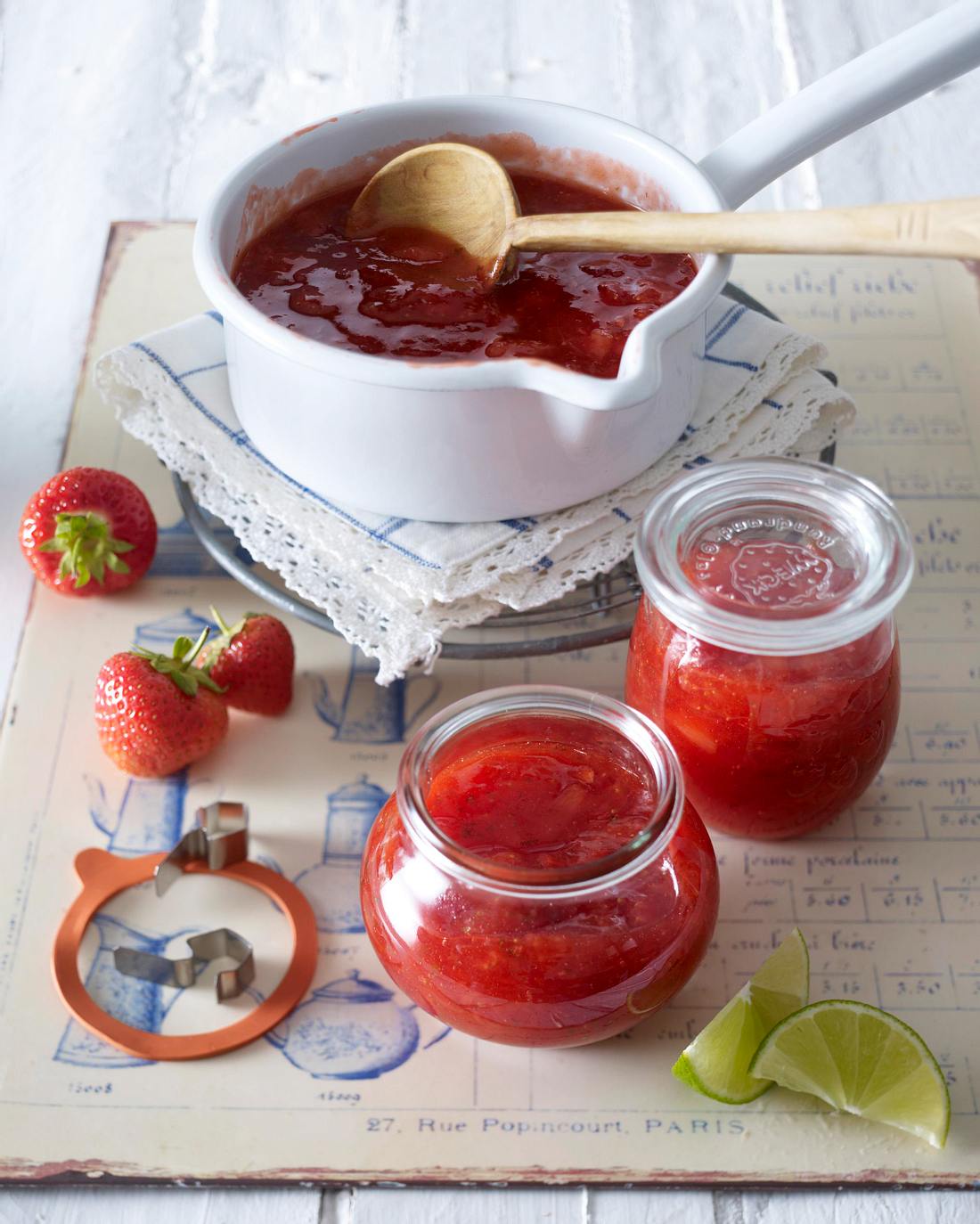 Erdbeer Limetten Konfitüre Rezept LECKER