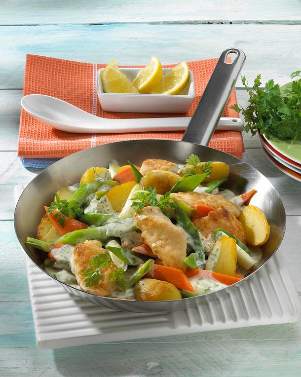 Fisch-Gemüse-Pfanne Rezept | LECKER