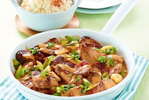 Rahmgeschnetzeltes mit Reis Rezept Rahmgeschnetzeltes mit Reis Rezept