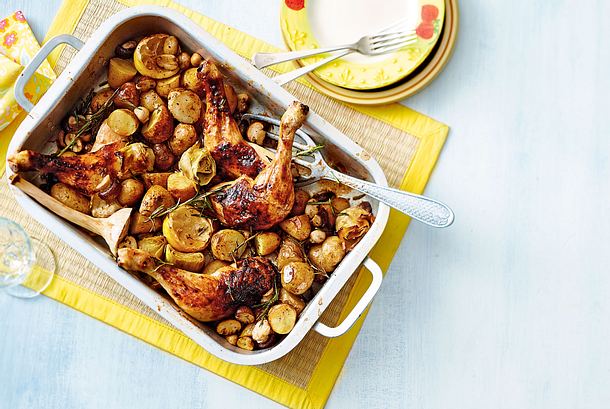 Rosmarin-Bratkartoffeln mit Hähnchen & Pilzen Rezept Rosmarin-Bratkartoffeln mit Hähnchen & Pilzen Rezept