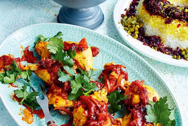 Sereschk Polo ba Morgh (Reis mit Hühnchen) Rezept Sereschk Polo ba Morgh (Reis mit Hühnchen) Rezept