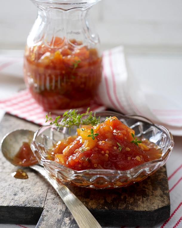 Tomaten-Chutney mit getrockneten Aprikosen Rezept | LECKER