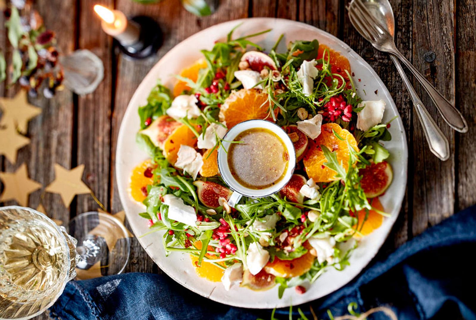 Winterlicher Clementinensalat mit Feigen und Ziegenkäse Rezept LECKER