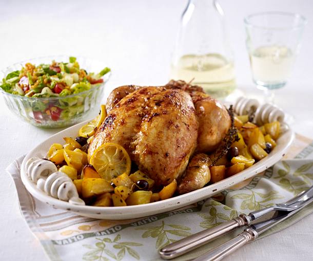 Zitronenhähnchen mit Oliven Rezept Zitronenhähnchen mit Oliven Rezept