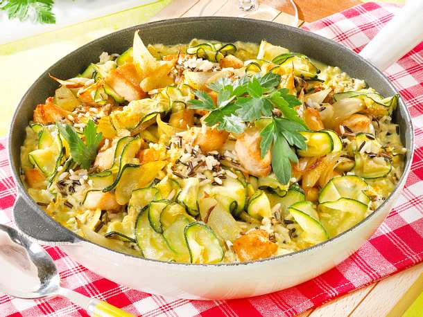 Zucchini Reispfanne Mit H Hnchen Rezept Lecker