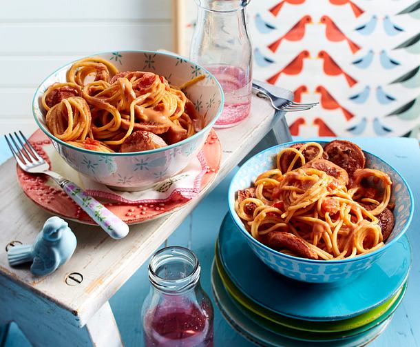 Nudeln Mit Tomatensosse Und Fleischwurst Rezept Lecker