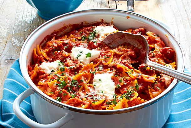 All Together Farfalle Mit Dreierlei Kase Rezept Lecker 