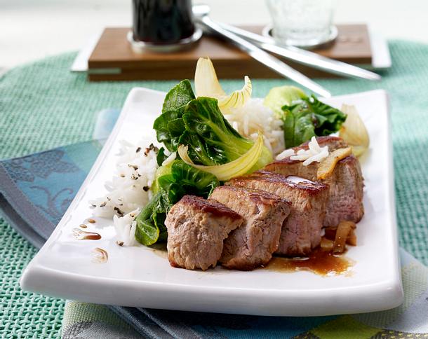 Schweinefilet Typ Teriyaki Zu Gedampftem Paksoi Variante Rezept Lecker