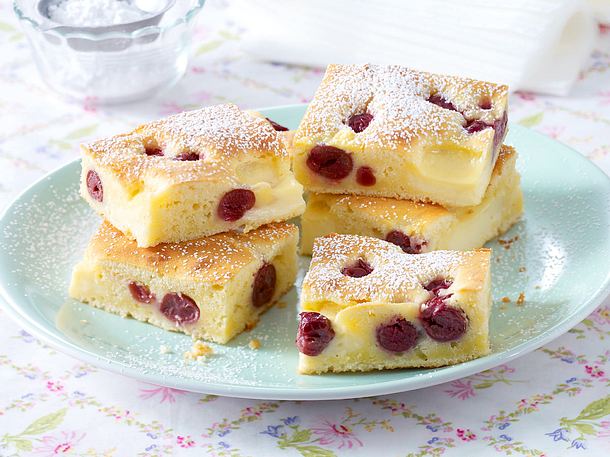 Kleckselkuchen Mit Pudding Kirschen Rezept Lecker