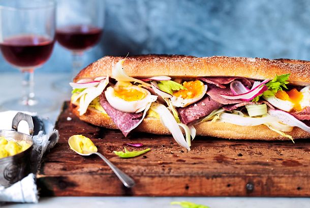 Nach Schichtsystem Roastbeef Baguette Rezept Lecker