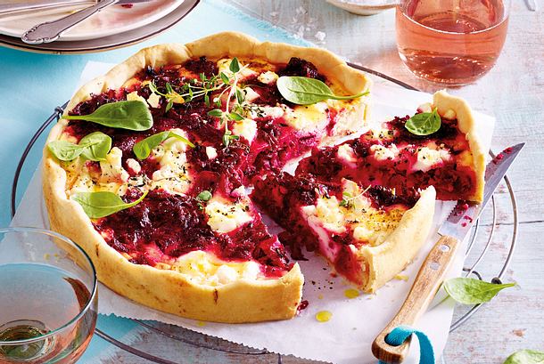 Rote Bete Quiche Mit Thymian Feta Rezept Lecker 