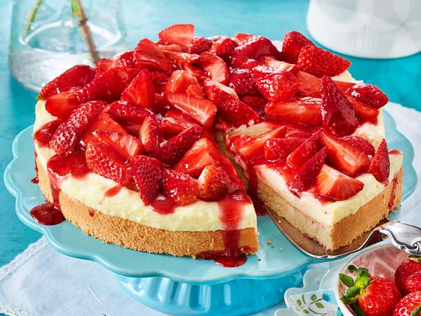 Erdbeer Pudding Kuchen Rezept Lecker