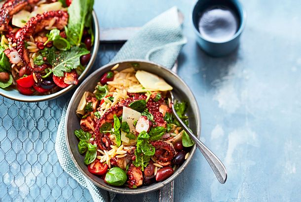 Griechischer Nudelsalat Mit Oktopus Rezept Lecker