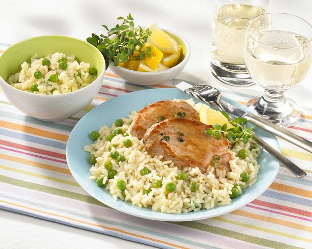 Risi Bisi Mit Schweineschnitzeln Rezept Lecker 