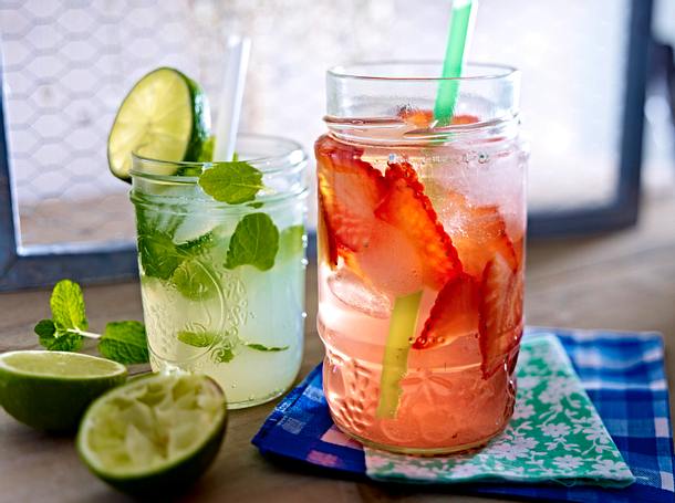 Erdbeer Und Minz Limetten Drink Rezept Lecker