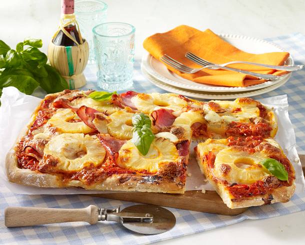 Pizza Hawaii Vom Blech Rezept Lecker