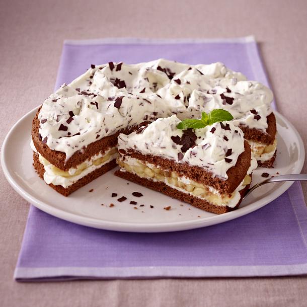 Schoko Bananen Sahne Torte Rezept Lecker