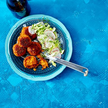 "No meat" - Balls mit sahniger Salatbeilage Rezept