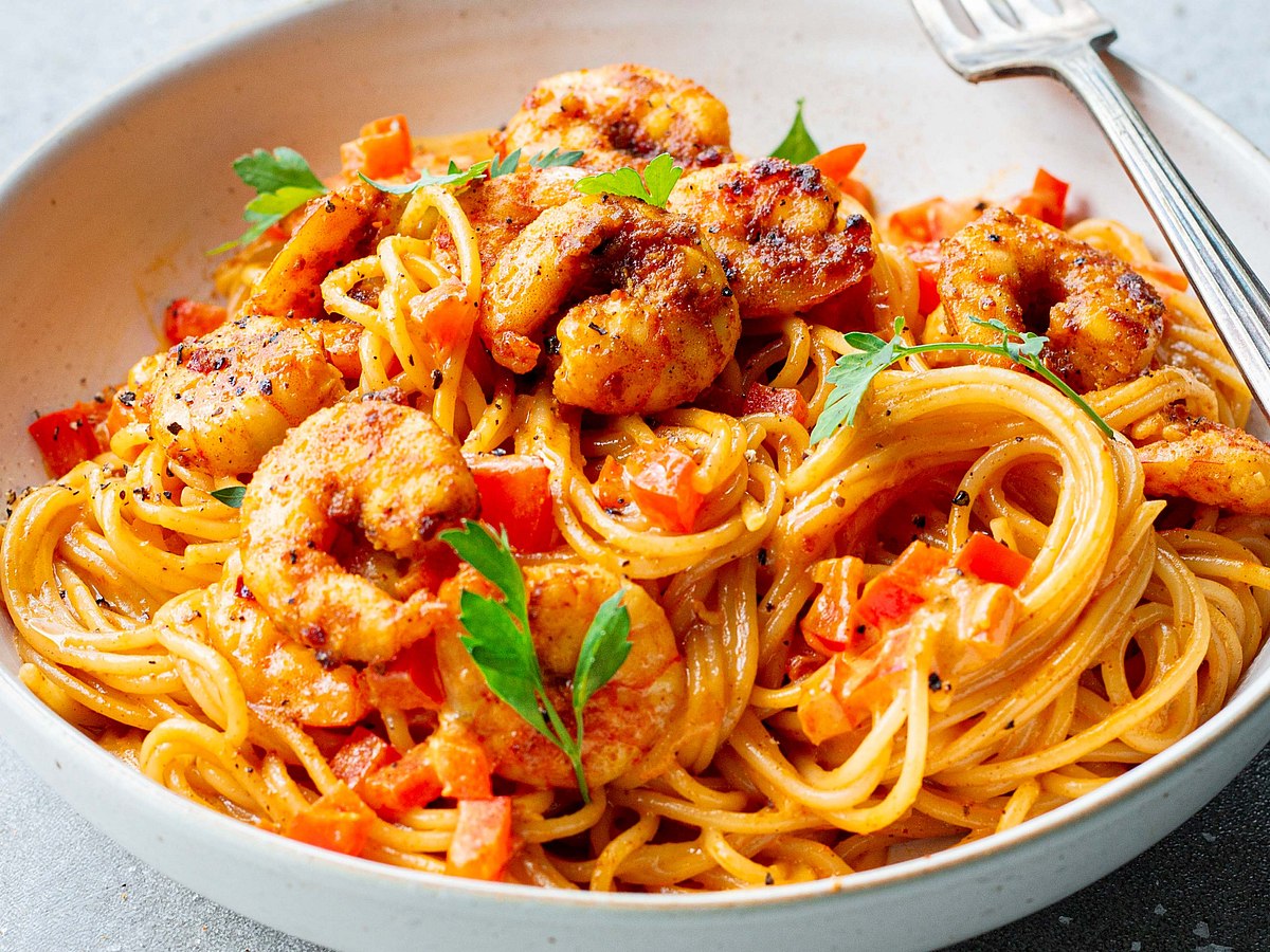 10-Minuten-Cajun-Pasta mit Garnelen