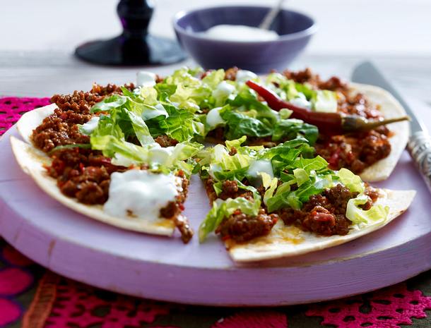 10-Minuten-Pizza mit Hack Rezept 10-Minuten-Pizza mit Hack Rezept
