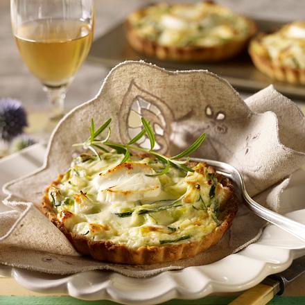 6 kleine Porree-Tartes mit Ziegenkäse Rezept 6 kleine Porree-Tartes mit Ziegenkäse Rezept
