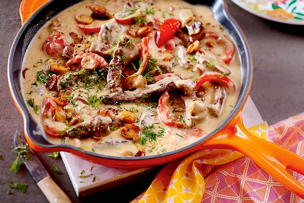 Bœuf Stroganoff mit Paprika Rezept Bœuf Stroganoff mit Paprika Rezept