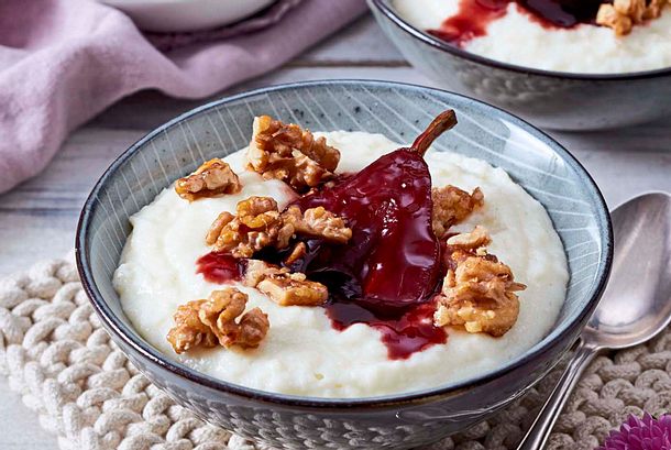 der suesste Brei Birnen-Grieß-Bowl Rezept der suesste Brei Birnen-Grieß-Bowl Rezept