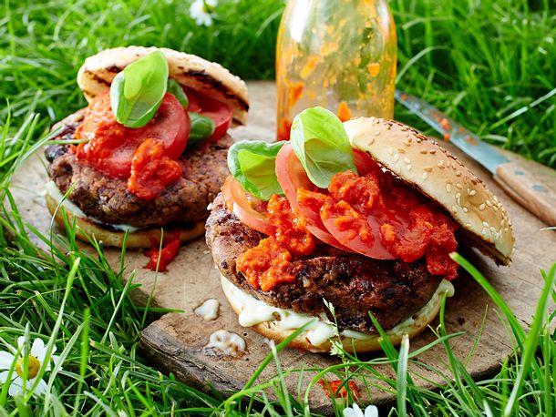 Gegrillter Bohnen-Burger Gegrillter Bohnen-Burger