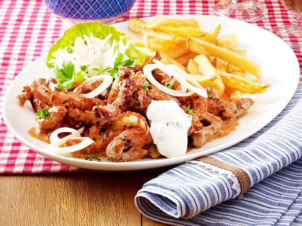 Gyros in Tomaten-Sahne-Soße Rezept Gyros in Tomaten-Sahne-Soße Rezept