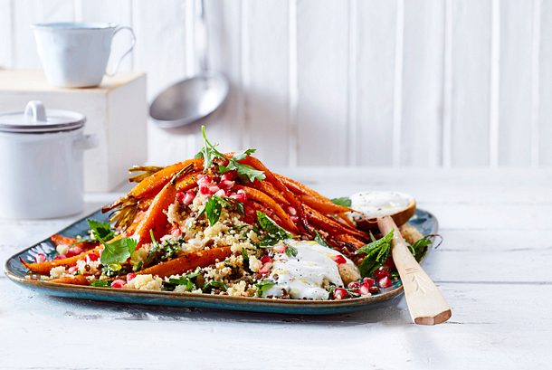 Honig-Möhren auf Linsen-Couscous Rezept Honig-Möhren auf Linsen-Couscous Rezept