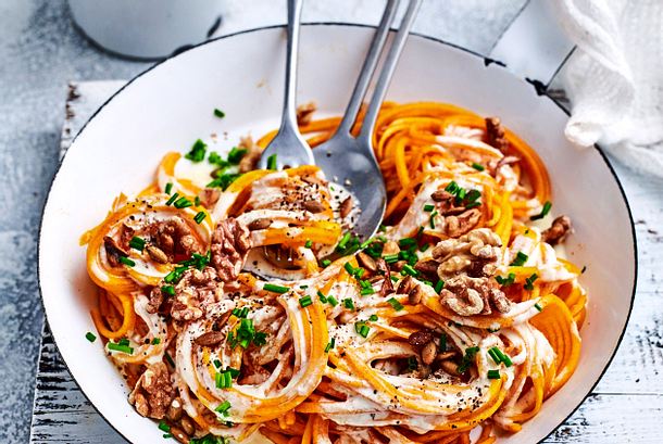 Kürbis-Spaghetti „Eat your veggies“ Rezept