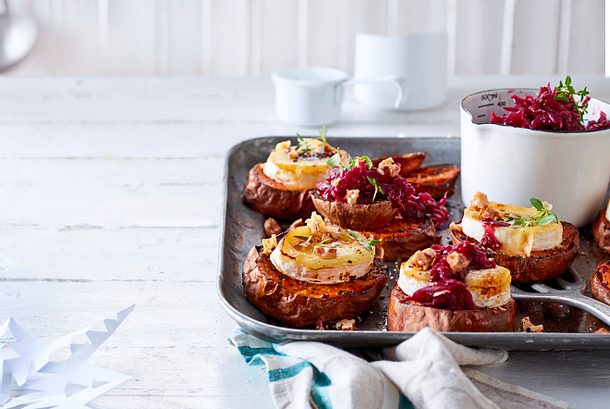 Ofen-Raclette auf Süßkartoffeln Rezept Ofen-Raclette auf Süßkartoffeln Rezept