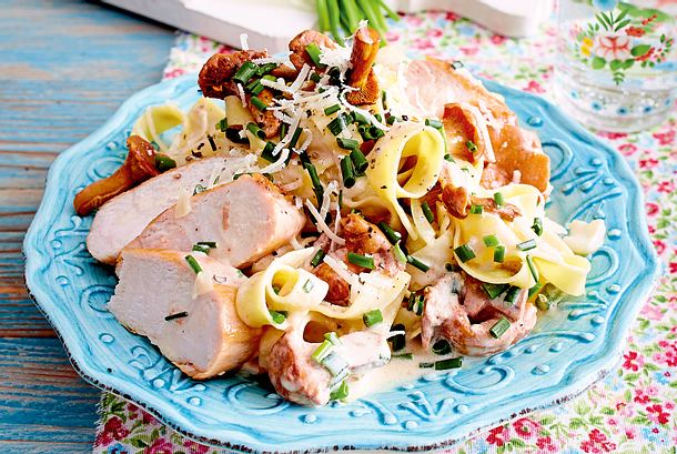 Pfifferlingspasta mit Hähnchenfilet Rezept-F5779703
