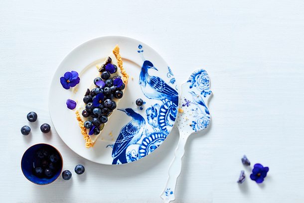Vanillige Heidelbeer-Shortbread-Tarte