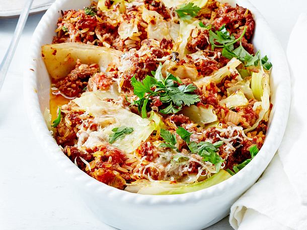 Weißkohl-Auflauf mit Hack Rezept