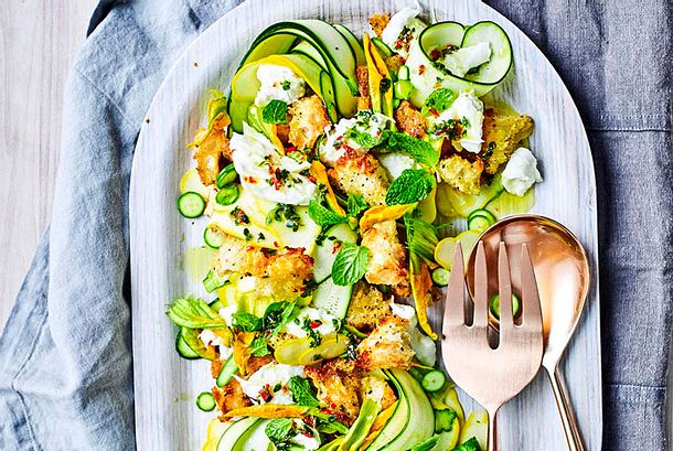 Zucchini-Salat mit Burrata Rezept