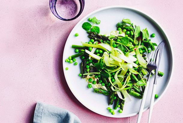 Zweierlei Spargel auf selbst gemachtem Labneh Rezept