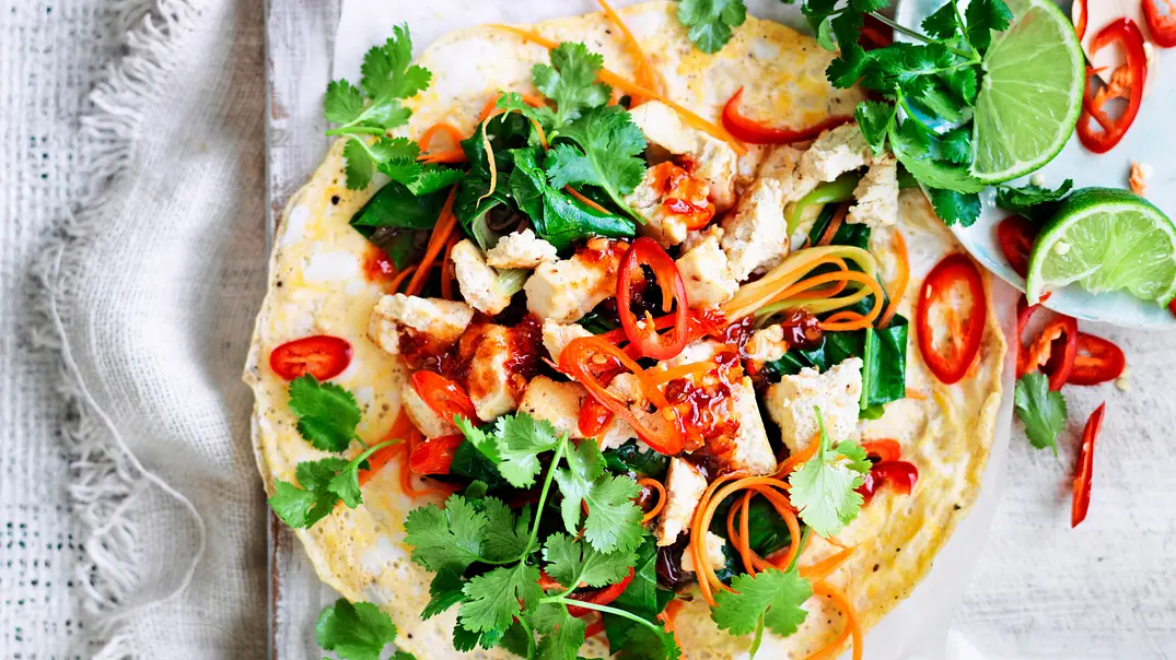 Abrahams Omelett-Wraps mit Spinat und Tofu Rezept - Foto: Are Media Syndication Abrahams Omelett-Wraps mit Spinat und Tofu Rezept - Foto: Are Media Syndication