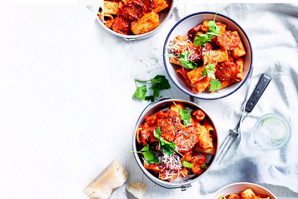 After-Work-Rigatoni mit Salsiccia Rezept