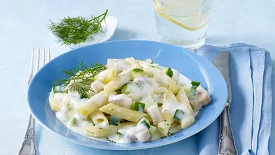 Alaska Seelachs auf Penne (Diäko Tag 2 Hauptgericht) Rezept - Foto: LECKER @ Bauer Media Group