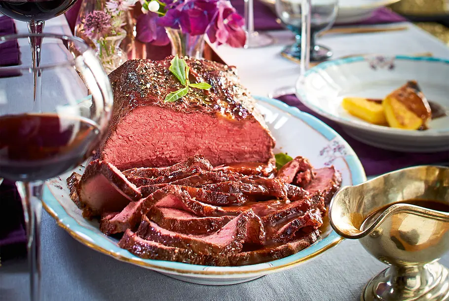 American Roastbeef mit Rotweinsoße Rezept American Roastbeef mit Rotweinsoße Rezept