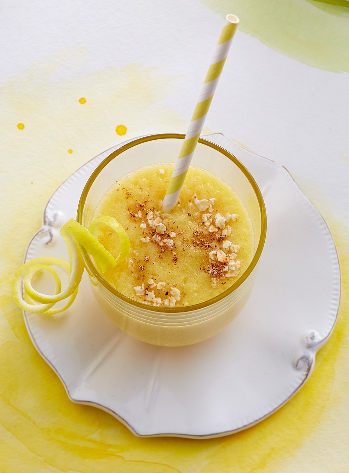 Ananas-Bananen-Drink mit Haferflocken und Ingwer Rezept