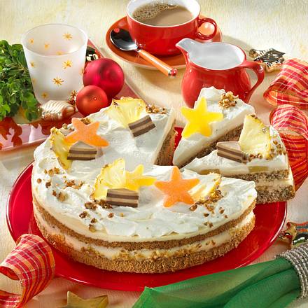 Ananas-Frischkäse-Torte mit Walnussbiskuit Rezept Ananas-Frischkäse-Torte mit Walnussbiskuit Rezept
