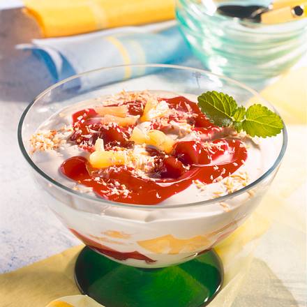 Ananas-Kirsch-Kokos-Schichtspeise Rezept Ananas-Kirsch-Kokos-Schichtspeise Rezept