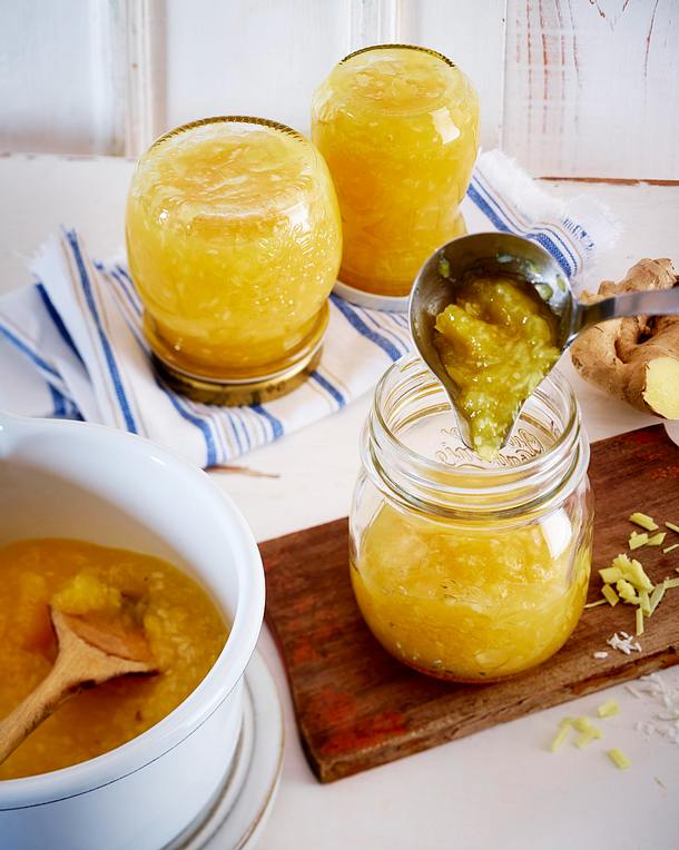 Ananas-Kokos-Konfitüre mit Ingwer Rezept | LECKER