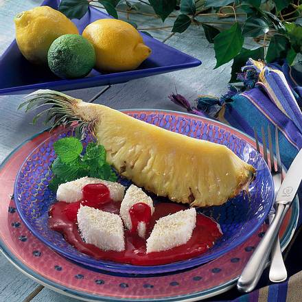 Ananasspalten mit Kokosgelee Rezept