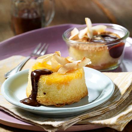 Ananastörtchen mit Schokosoße Rezept Ananastörtchen mit Schokosoße Rezept